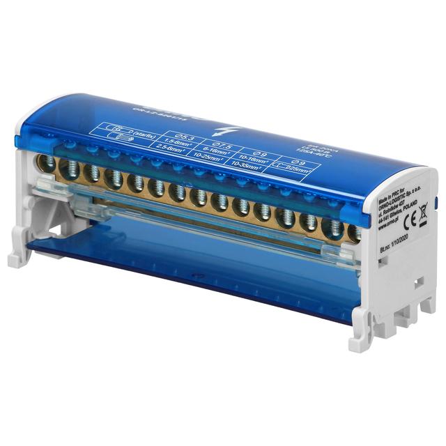 Blok rozdzielczy 2-rzędowy 15 przewodów OR-LZ-8201/15 ORNO