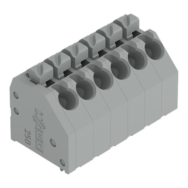 Listwa zaciskowa do płytek drukowanych 6-biegunowa szara raster 3,5mm /50szt./ 250-106 WAGO