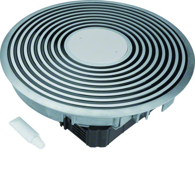 tehalit.VE-EE Podł rowkowy punkt zasilania tubus R12 puszka podł czarny aluminium VANR12019005 HAGER