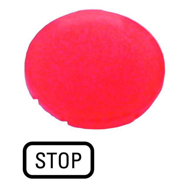 M22-XDL-R-GB0 Soczewka do przycisku 22mm płaska czerwona z opisem /STOP/ 218326 EATON