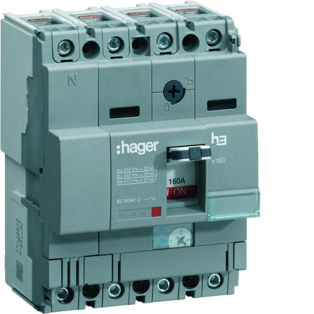 Wyłącznik mocy x160 4P 40kA 160A HNA161H HAGER