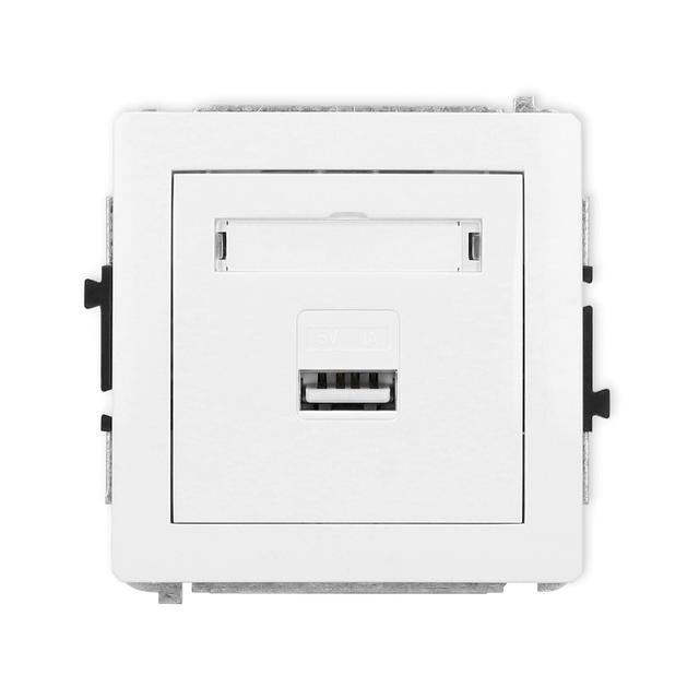 DECO Ładowarka USB pojedyncza USB A, 5W max., 5V, 1A biały mat 25DCUSB-1 KARLIK