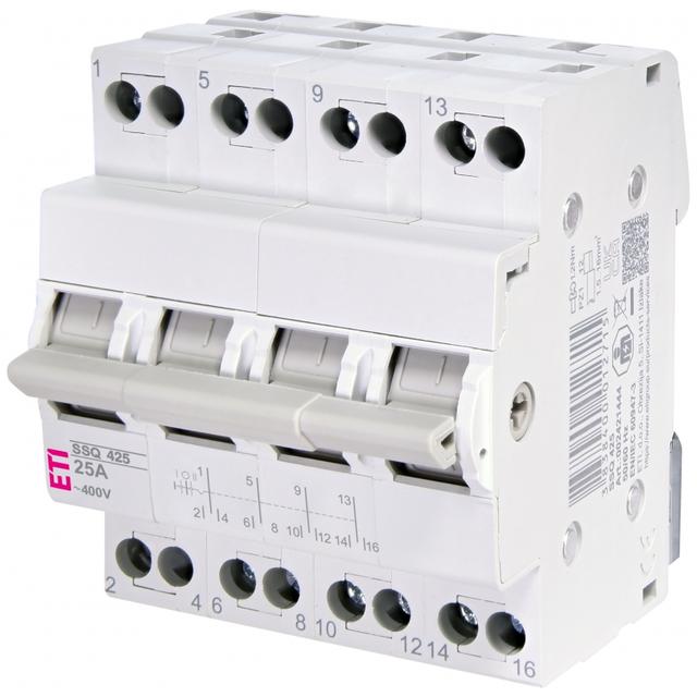 Przełącznik trójpołożeniowy modułowy 25A 4P SSQ 425 002421444 ETI
