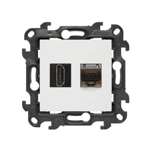 Simon 24 Gniazdo HDMI 2.1 + RJ45 kat.6. biały NGH21RJ45.01/11