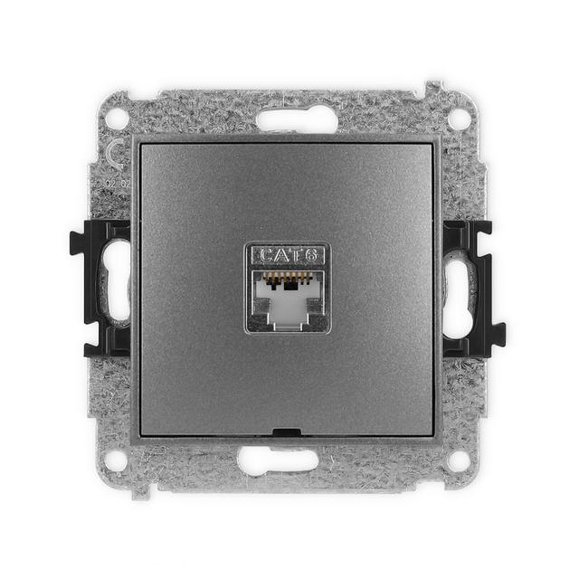 ICON Mechanizm gniazda komputerowego pojedynczego 1xRJ45, kat. 6, ekranowany, 8-stykowy, bez pola op