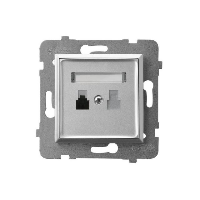 ARIA Gniazdo telefoniczne pojedyncze - kolor srebro