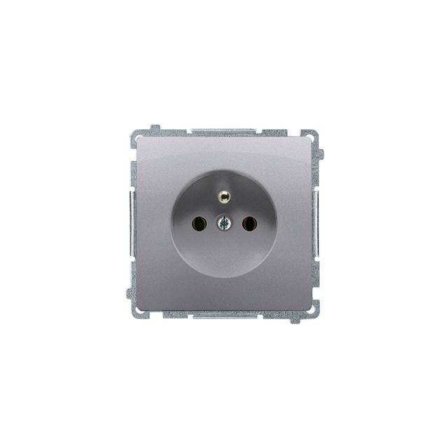 Simon Basic Gniazdo wtyczkowe z uziemieniem 16A 250V zaciski śrubowe stal inox BMGZ1.01/21 KONTAKT
