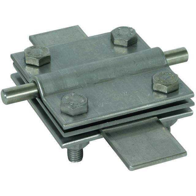 Zacisk krzyżowy z przekładką do drutu 2x7-10 mm i płask. 40 mm, stal nierdzewna NIRO