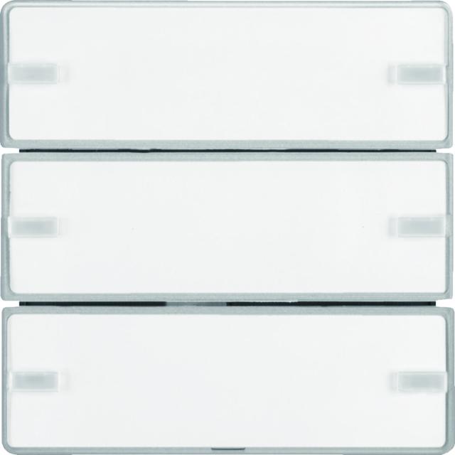 BERKER KNX e/s Q.x Przycisk potrójny z polem opis. z diodami LED RGB i czujnikiem temperatury aluminium 80143321 HAGER