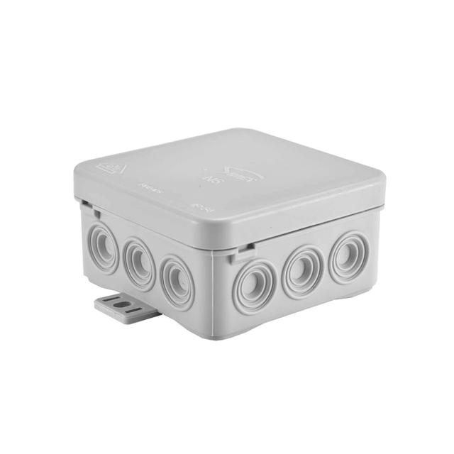 N5 ,  Puszka naścienna z dławicą zintegrowaną, samozatrzaskowa 75*75mm - Seria Fastbox, szary