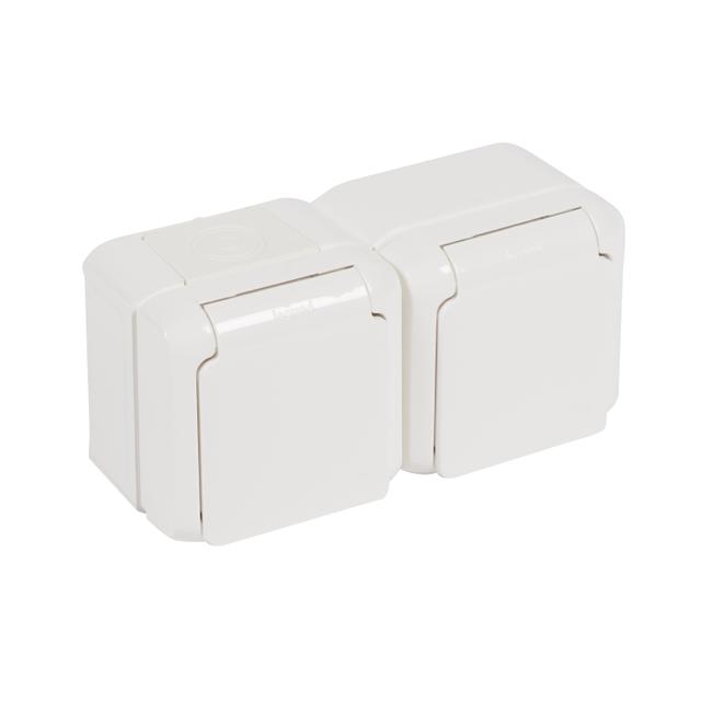 Forix IP44 Gniazdo Podwójne Z Uziemieniem 16A 250V Białe 782377 LEGRAND