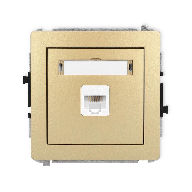 DECO Mechanizm gniazda komputerowego pojedynczego 1xRJ45, kat. 5e, 8-stykowy złoty