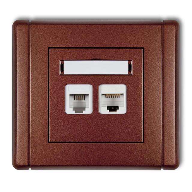 FLEXI Gniazdo telefoniczne pojedyncze 1xRJ11 + komputerowe pojedyncze 1xRJ45, kat. 5e, 8-stykowe, be