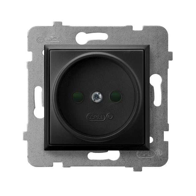 ARIA Gniazdo pojedyncze z przesłonami torów prądowych - kolor czarny metalik