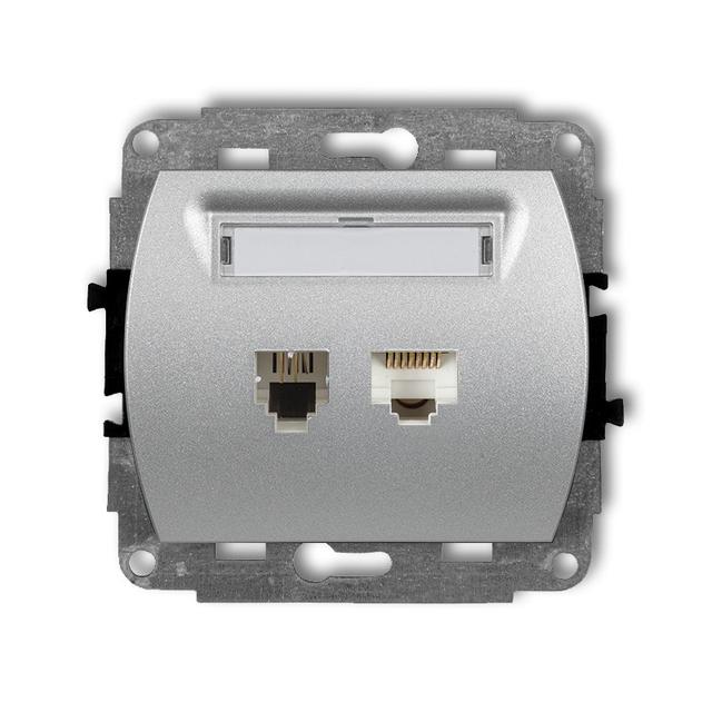 TREND Mechanizm gniazda telefonicznego pojedynczego 1xRJ11 + komputerowego pojedynczego 1xRJ45, kat.