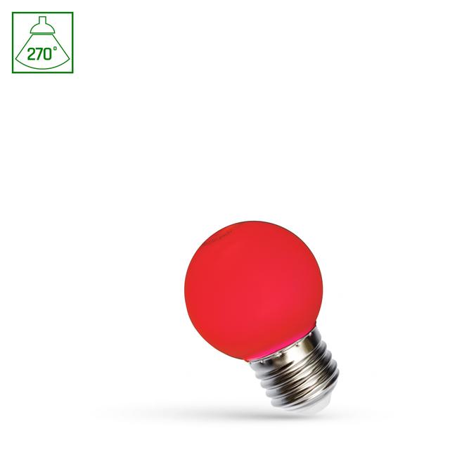 LED KULKA E-27 230V 1W RED PCV SPECTRUM+