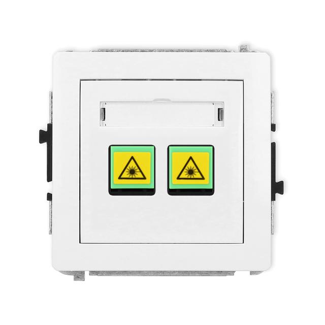 DECO Mechanizm gniazda światłowodowego/optycznego podwójnego biały mat