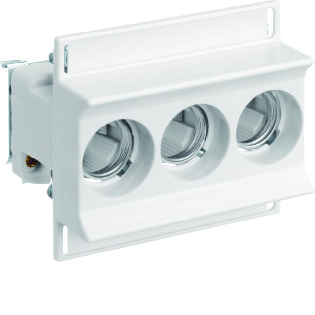 Gniazdo bezp. ceram. D02/3 E18 3P 3278/3VR 63A 400VAC TS35 zac.śr.M5 jarzm 25mm2 LD02K63-3KS HAGER