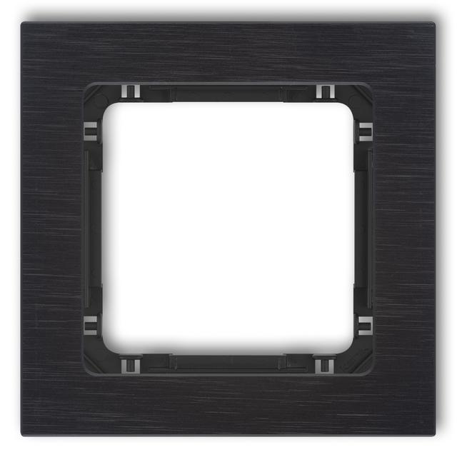 DECO Ramka uniwersalna pojedyncza - aluminium szczotkowane (ramka: czarna; spód: czarny) czarny
