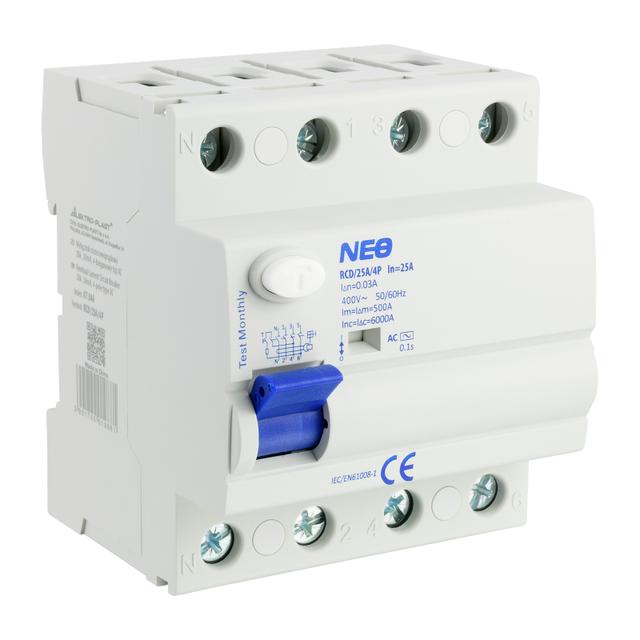 Wyłącznik różnicowoprądowy 3P+N 25A 30mA typ AC RCD/25A/4P 87.846 OPATÓWEK