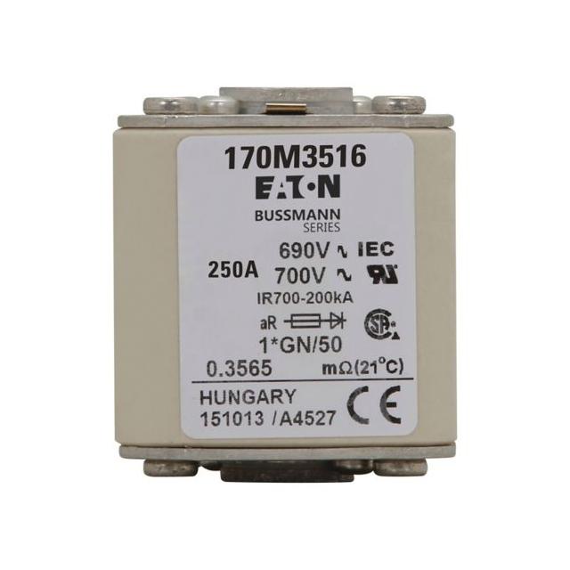 FUSE 250A 690V 1*GN/50 AR UC Wkładka szybka 250A AC 690V rozmiar 1 45x59x51 mm aR I 170M3516 EATON