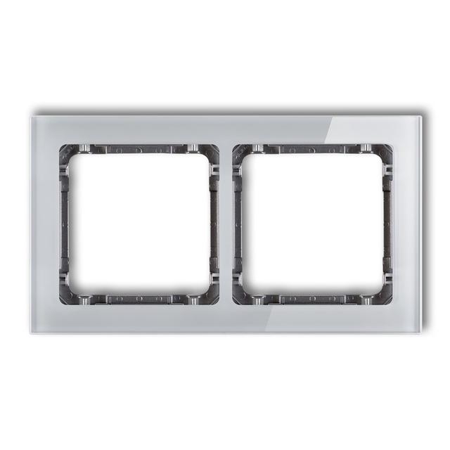 DECO Ramka uniwersalna podwójna - efekt szkła (ramka: szara; spód: grafitowy)