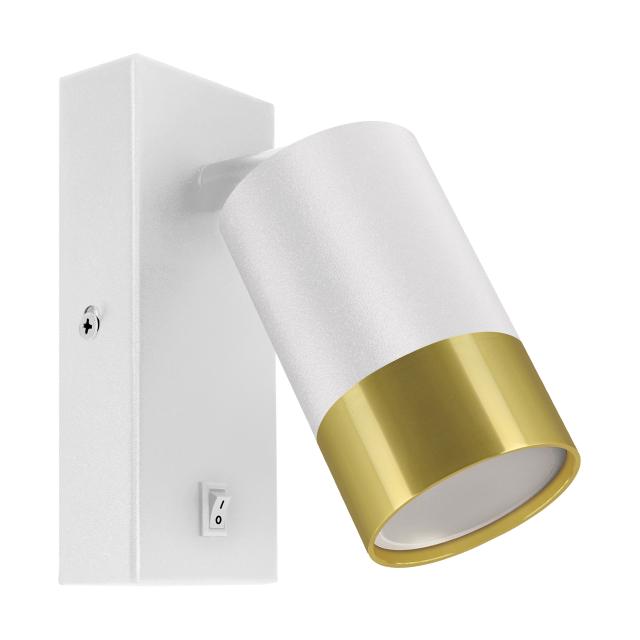 Lampa kinkiet oprawa dekoracyjna PUZON WLL GU10 max 35W biały złoty  04285 IDEUS