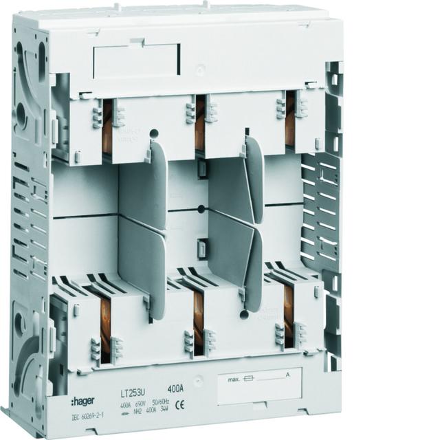 LT podstawa bezpiecz. NH2 3P 400A 690VAC szyny Cu 60mm zaciski śruba M10 LT253U HAGER