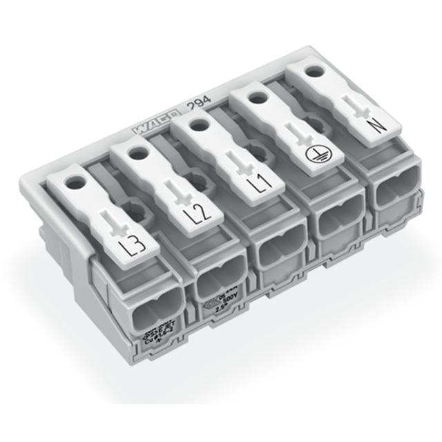 Złączka zasilająca 5‑biegunowa bez stopek bez styku PE 294‑4015 /250szt./ WAGO