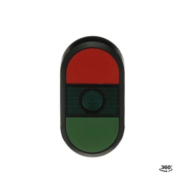 Przycisk podwójny bez tekstu zielone pole podświetlany MPD1-11G