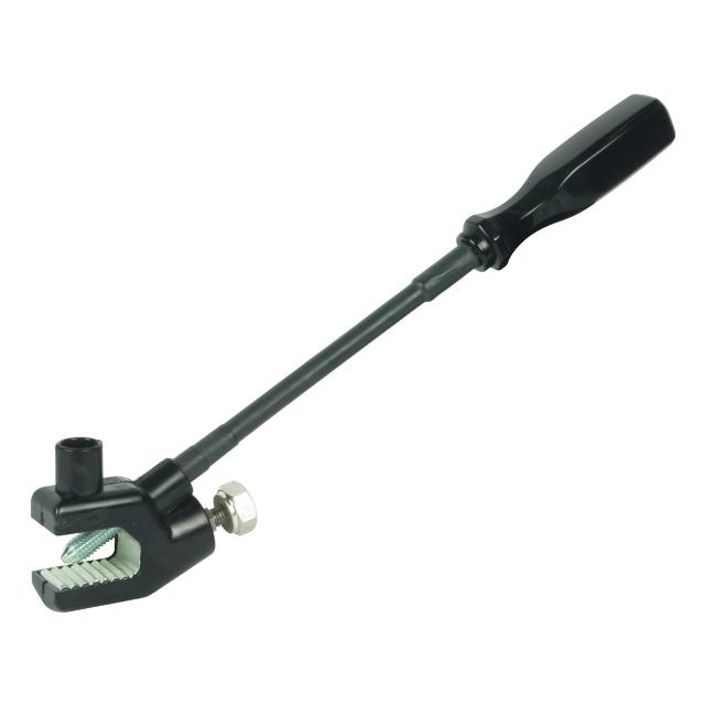 Zacisk uziemiający z uchwytem z elastycznym prętem