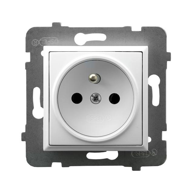 ARIA Gniazdo pojedyncze z uziemieniem - kolor biały