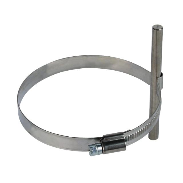 Wspornik do drutu 8 mm z obejmą PPS do rury spustowej, stal nierdzewna NIRO
