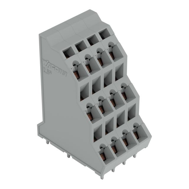 3-piętrowa listwa do pł. drukowanych 24-bieg. szara raster 5 mm /8szt./ WAGO