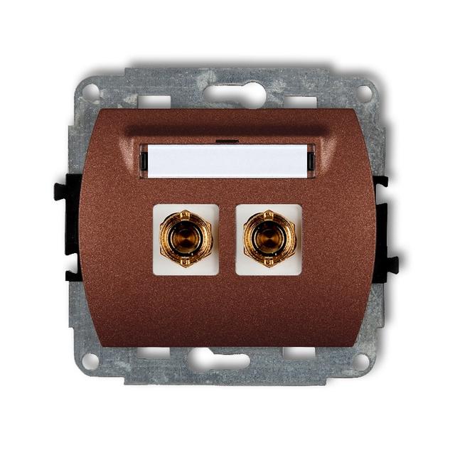 TREND Mechanizm gniazda głośnikowego pojedynczego (typu banan - czerwony i czarny, pozłacany, 4 mm2,