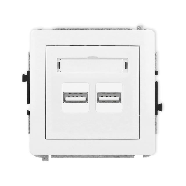DECO Mechanizm ładowarki USB podwójnej 2xUSB A, 15,5W max., 5V, 3.1A biały