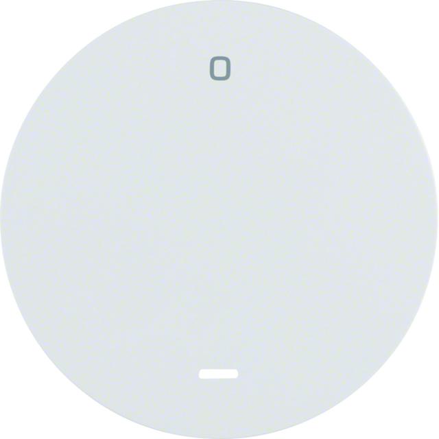 BERKER Q.x Klawisz z pomarańczową soczewką z nadrukiem 0 aluminium aksamit 16246084 16242089 HAGER