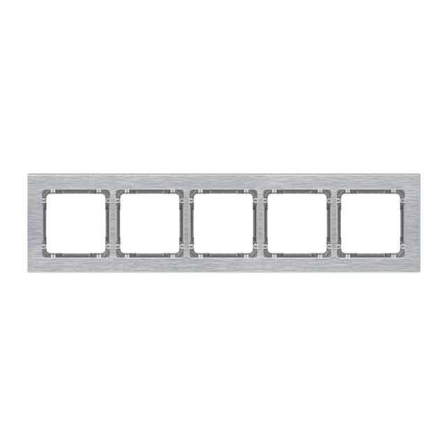 DECO Ramka uniwersalna pięciokrotna - aluminium szczotkowane (ramka: srebrna; spód: grafitowy) srebr
