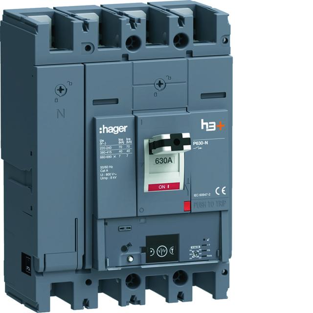 MCCB Wyłącznik mocy h3+ P630 Energy 4x630A 40kA HNW631NR HAGER