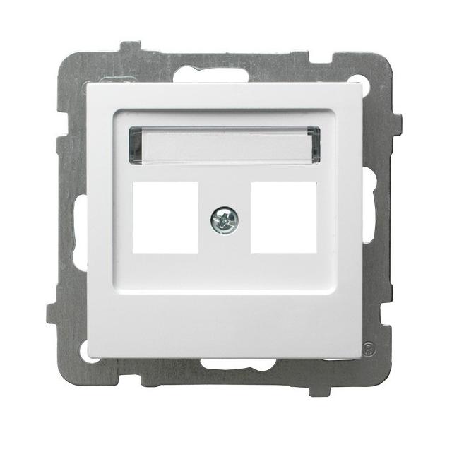 AS ANTYBAKTERYJNY Obudowa gniazda podwójnego typu Keystone prosta, produkt zawiera szkło fosforanowo