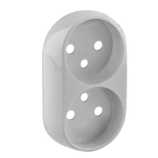 Valena Allure Plakietka Aluminium Gniazda Podwójnego 2x2P+Z 753997 LEGRAND