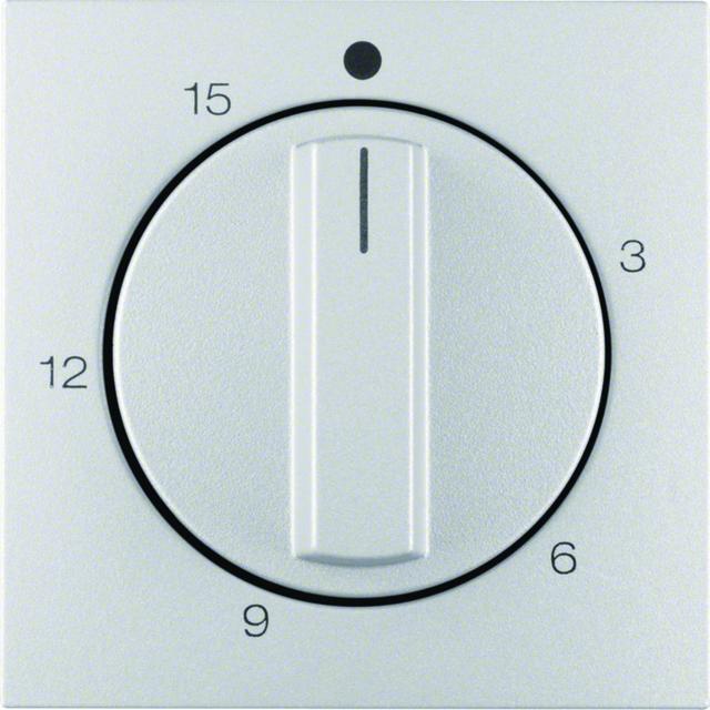 BERKER B.Kwadrat/B.7 Płytka czołowa z pokrętłem Regulator mechanizm łącz. czas. 0-15 min aluminium mat lakierowana 16321404 HAGER