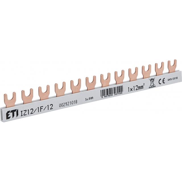 Szyna łączeniowa widełkowa 1P 80A 12mm2 (12 mod.) IZ12/1F/12 002921018 ETI