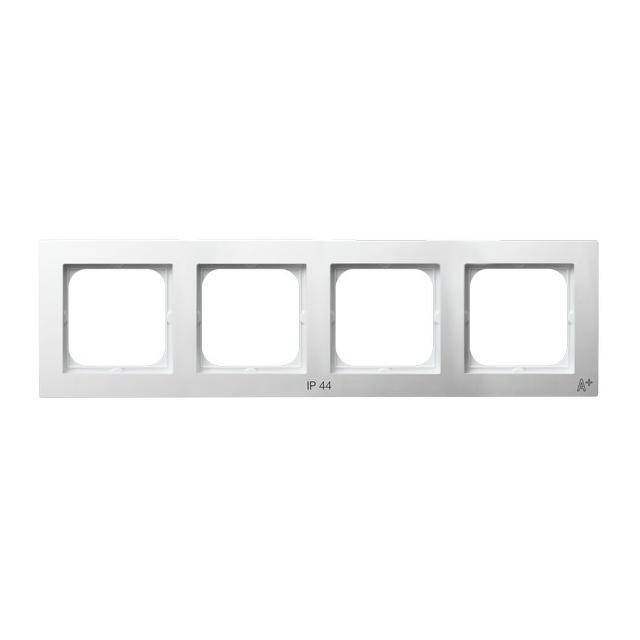 AS ANTYBAKTERYJNY Ramka poczwórna do łączników IP-44 produkt zawiera szkło fosforanowo-srebrowe - ko