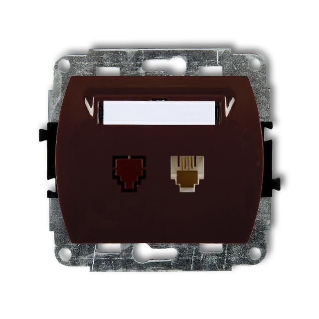 TREND Mechanizm gniazda telefonicznego pojedynczego 1xRJ11, 4-stykowy brązowy