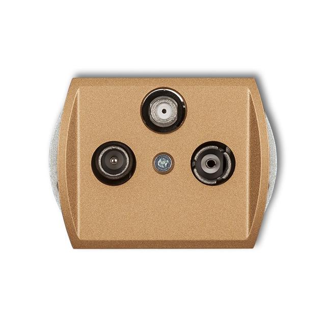 TREND Mechanizm gniazda abonenckiego RTV-SAT końcowego multimedialnego (Internet) złoty metalik