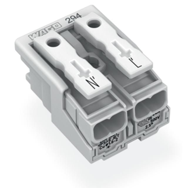 Złączka zasilająca 2‑biegunowa bez stopek bez styku PE 294‑4022 /1000szt./ WAGO