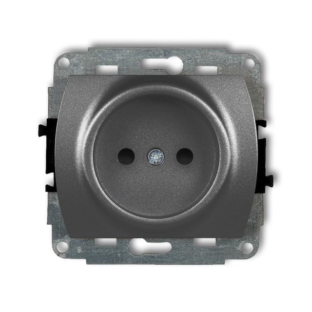 TREND Mechanizm gniazda pojedynczego bez uziemienia 2P (przesłony torów prądowych) grafitowy