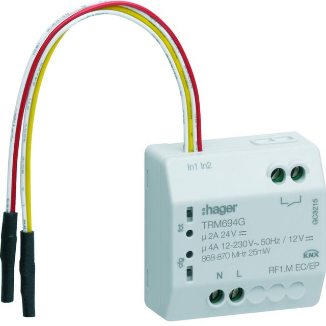KNX q/e/s Wyjście załączające bezpotencjałowe pojedyncza + wej. bezpotencjałowe 2-kr TRM694G HAGER