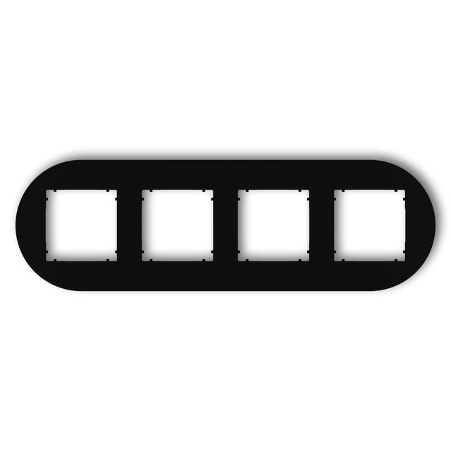 MINI Ramka uniwersalna poczwórna okrągła z tworzywa czarny mat